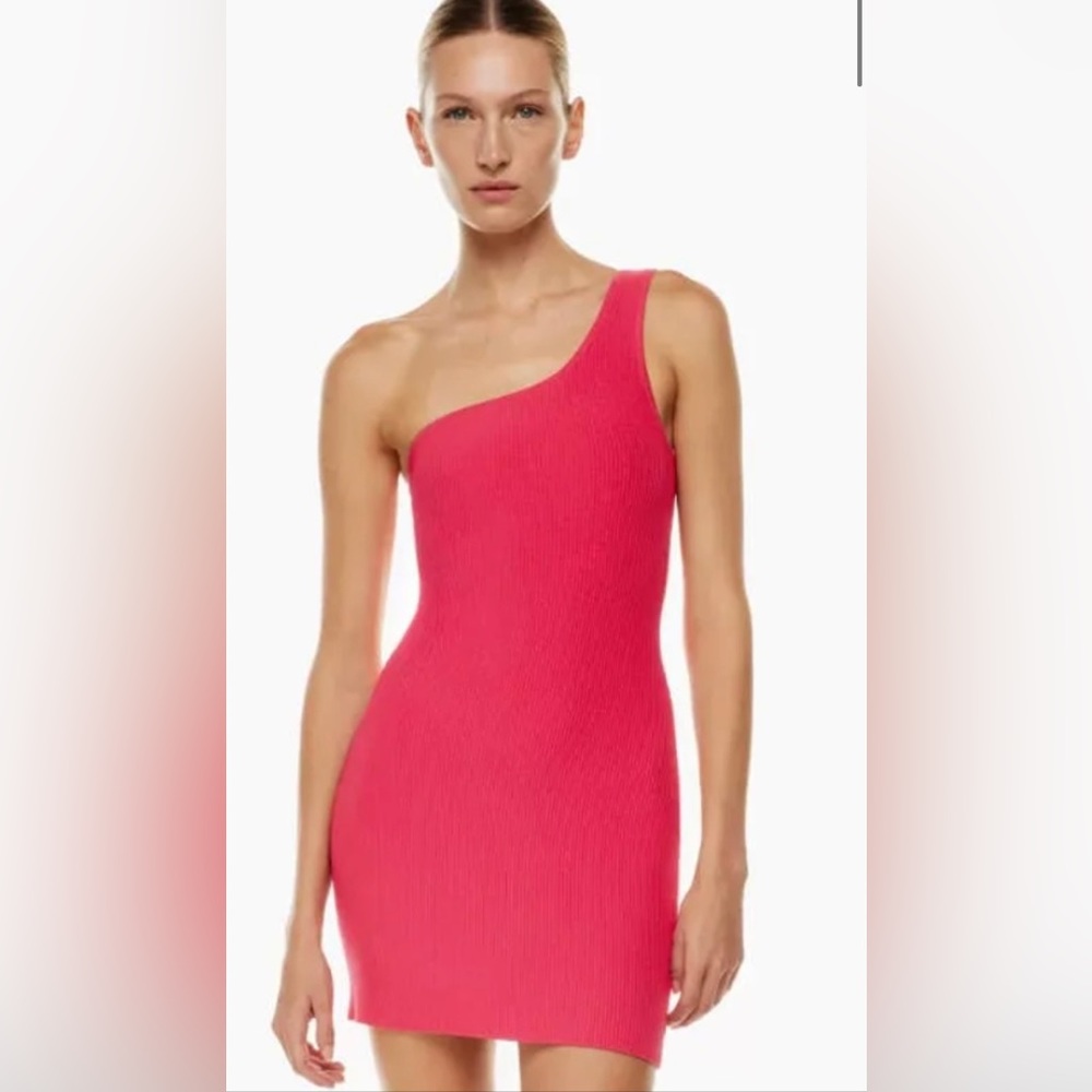 Aritzia Babaton Sculp Knit One Shoulder Dress